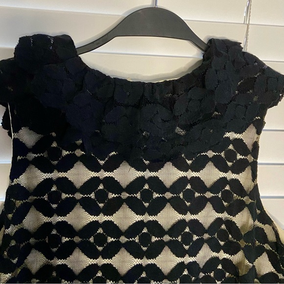 Sleeveless Black Crochet Knit Overlay Ruffle Detail Dress by Adiva - Picture 5 of 14